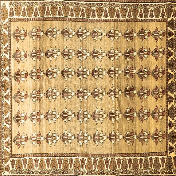 Ahgly Company Indoor Square Persian Brown Traditional Area Rugs, 3' Square