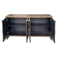 thumbnail image 6 of Farmhouse Storage Cabinet, Wooden Cabinet Sideboard Buffet with 4 Door, Accent Cabinet Coffee Bar Cabinet Console Table with Hexagonal Pattern for Living Room, Entryway, Hallway, Office, Kitchen, 6 of 9