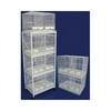 YML 6x2434WHT and 1x 4134WHT Six Small Bird Breeding Cages with Divider and One 4 Tier Stand in White