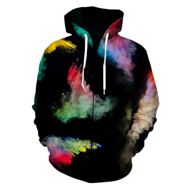 Sudadera con capucha y cremallera con estampado 3D de teñido anudado para mujer y hombre, sudadera de manga larga a la moda, ropa informal de calle, gran oferta