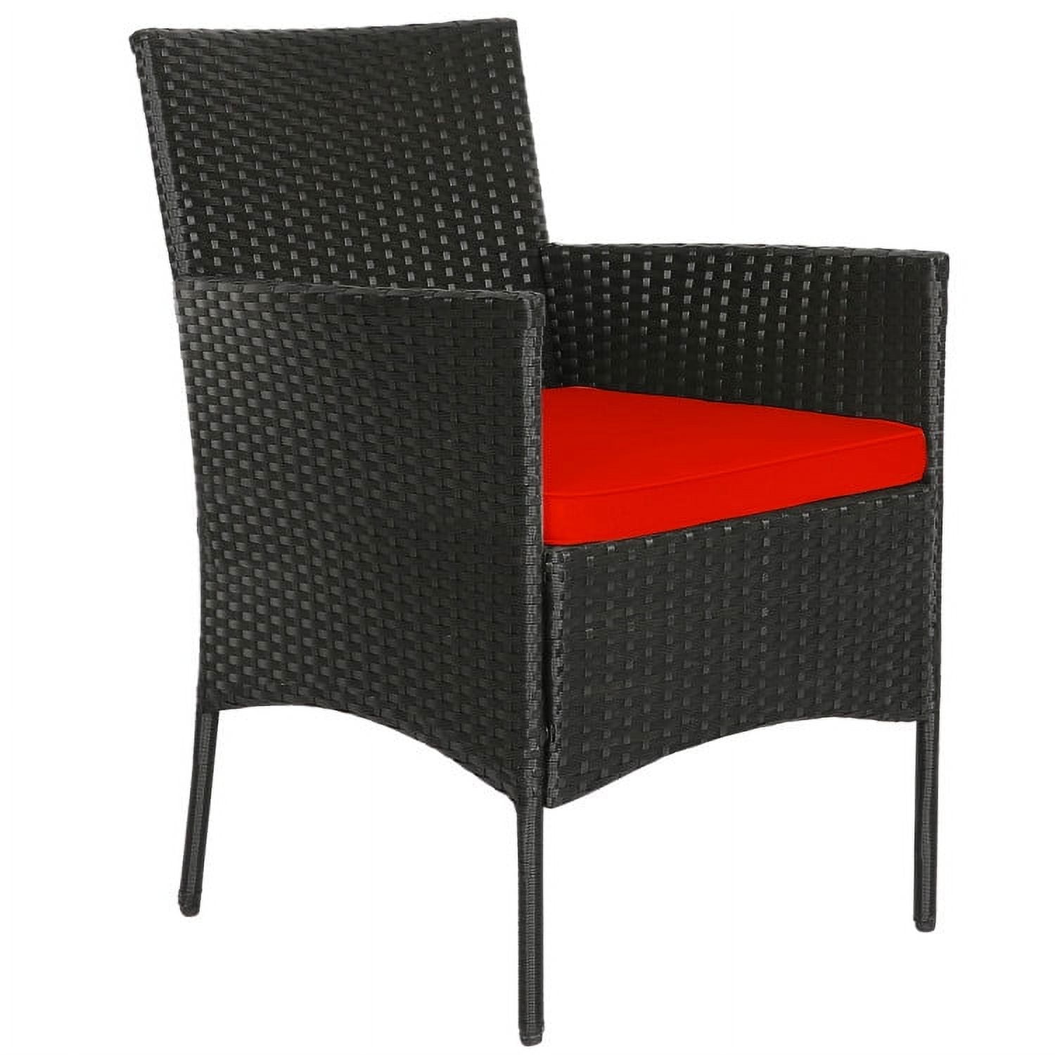 Aimee Lii 4 Pcs Patio Wicker Furniture Set, Cushioned Sofa Furniture, Small Patio Set, Red Aimee Lii 4 Pcs Patio Wicker Furniture Set, Cushioned Sofa Furniture, Small Patio Set, Red