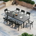thumbnail image 4 of Pellebant 94" Aluminum Outdoor Patio Dining Table for 8-10, Rectangle Top with Umbrella Hole, Weather-Resistant, 4 of 8