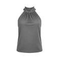 thumbnail image 3 of Squevariel Women High Neck Halter Tank Top Sleeveless Solid Color Summer Shirt Casual Lightweight Top, 3 of 3