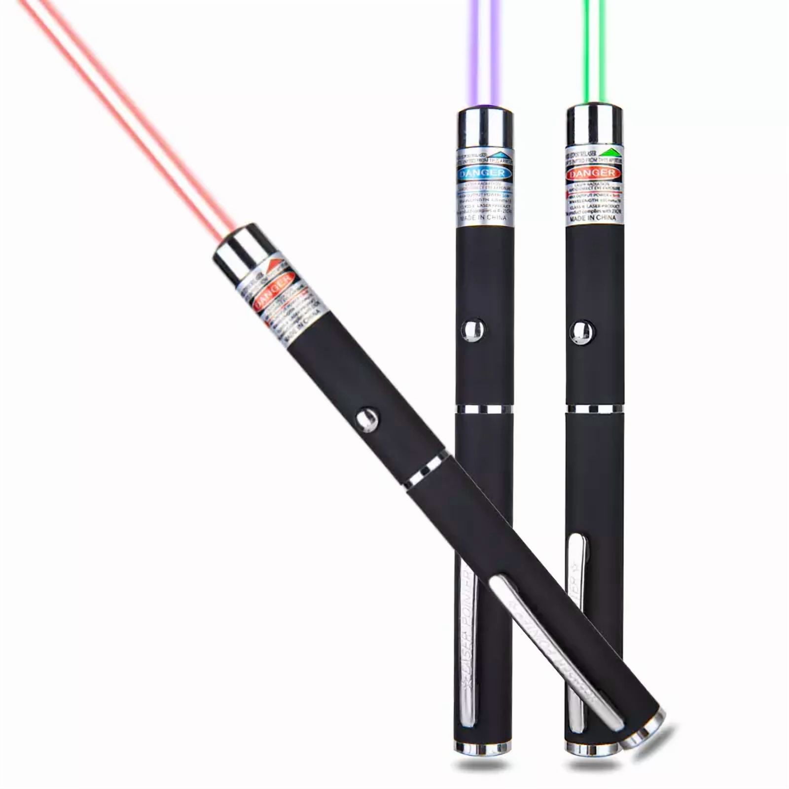 CRESTIN- 3 Packs 900Mile Laser Pointer Pen Green Blue Red Light Visible Beam Lazer