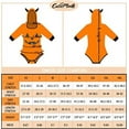 thumbnail image 4 of CutiePlusU Cotton Button Crotch Bodysuit Romper Onesie Pajamas - Little devil onesie Orange S, 4 of 5