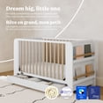 thumbnail image 4 of Lit de bébé convertible 4 en 1 avec tiroir Graco Read-with-Me, Blanc avec bois flotté, 4 of 14
