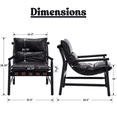 thumbnail image 3 of Guyou PU Leather Chair - 25.5" Wide Plush Armchair for Living Room & Bedroom, Modern Upholstered Reading Chair with Solid Wood Frame, Black, 3 of 7
