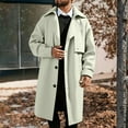 thumbnail image 2 of Mens Trench Coat Slim Fit Notched Collar Jacket Fall Winter Wool Trench Coat Men Warm Soft Overcoat Windbreaker Casual Jacket, Z09 Light Green, Size XXXL, 2 of 5
