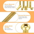 thumbnail image 3 of 36Pcs Brass Machine Screws, M6x12mm Phillips Pan Head Fastener Machinery Bolts, 3 of 6
