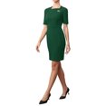 thumbnail image 4 of INSPIRE CHIC Mother's Day Sheath Pencil Dress for Women's Square Neck Short Sleeve Work Business Casual Cocktail Dresses M Dark Green, 4 of 6