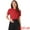 Red, variant on DARING DIVA Stand Collar Short Sleeve Office Work Shirt Bodysuits L Blue