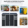 thumbnail image 7 of 8x6 ft Heavy-Duty Waterproof Resin Storage Shed with Floor, 2 Windows & Lockable Door – Outdoor Garden Tool Shed for Patio & Backyard, Black., 7 of 7