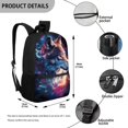 thumbnail image 5 of Binienty Galaxy Wolf Print School Backpack for Teens Elementary Middle School Students 17 Inch Large Capacity Bookbag with Customizable Straps Front Zipper Pocket Casual Daypack Gift, 5 of 6