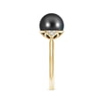 thumbnail image 3 of ANGARA Tahitian Cultured Pearl Ring with Trio Diamonds in 14K Yellow Gold for Women | June Birthstone, Birthday, Anniversary, Jewelry Gift for Women | Pearl Ring, 3 of 8