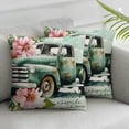 thumbnail image 3 of nygtbtfer Pink Flower Pillow Covers Set of 2 Spring Farmhouse Eucalyptus Leaves Decorations Truck Vase Bless Our Home Linen Cushion Case Gifts for Home Decor White, 3 of 7