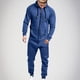 thumbnail image 1 of Mono de hombre de moda de color sólido con capucha, cremallera larga, bolsillo, mono informal, pantalones, pijama de poliéster para hombre, 1 of 6