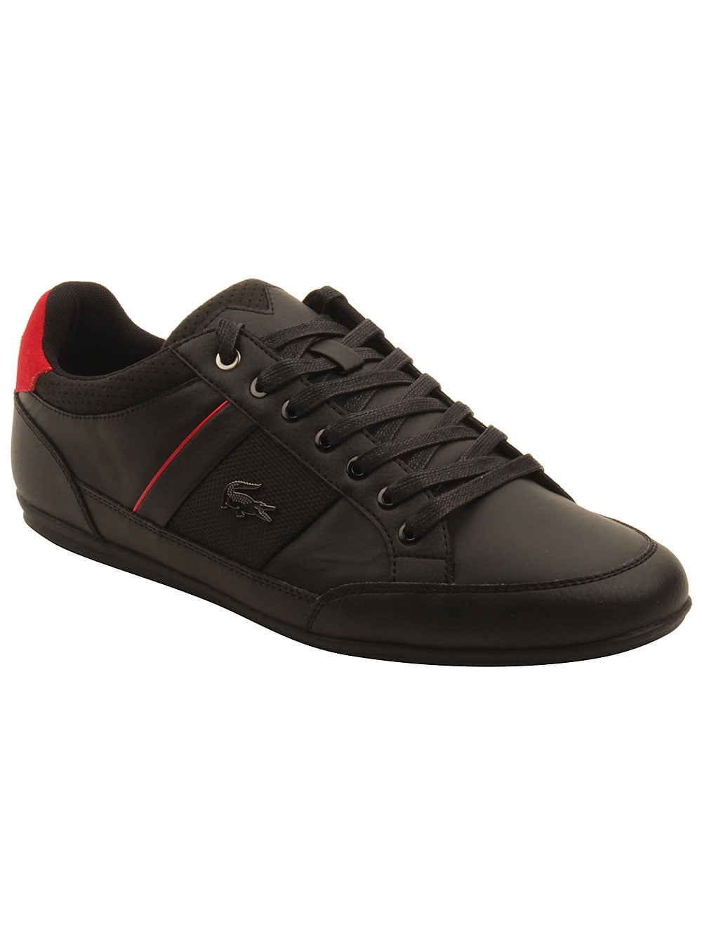 lacoste black and red shoes