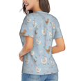 thumbnail image 2 of Goofa Funny Chicken Pattern Women's Slim-Fit Short-Sleeve V-Neck T-Shirt,Classic-Fit Short-Sleeve V-Neck T-Shirt-Large, 2 of 5