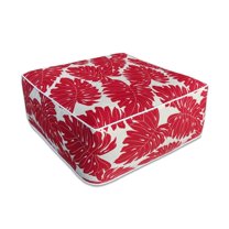 FBTS Prime Inflatable Footstool Ottoman Red Leaves Square 23x9 Inch Patio Foot Stools and Ottomans Portable Footrest Used for Outdoor Camping Home Yoga Foot Rest