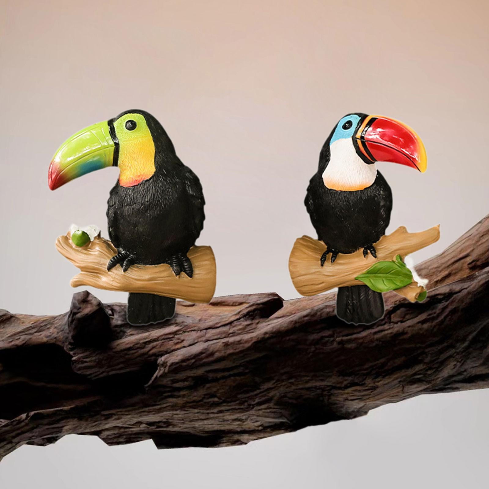 figatia 2 Pieces Parrot Tree Hugger Garden Statue Bird Sculpture for Landscape Porch