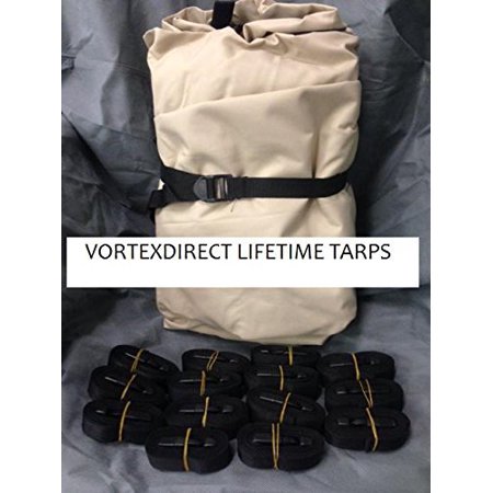 Tan Heavy Duty Canvas Tarp BRAND NEW VORTEX LIFETIME TARP, 28' X 28', HEAVY DUTY MARINE GRADE CANVAS, TAN/BEIGE (FAST SHIPPING - 1 TO 4 BUSINESS DAY DELIVERY) ()