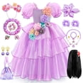 thumbnail image 2 of Encantador vestido de princesa para niñas, disfraz de princesa Isabella, Mirabel, Halloween, cumpleaños, graduación, fiesta de Carnaval Fivean unisex, 2 of 2
