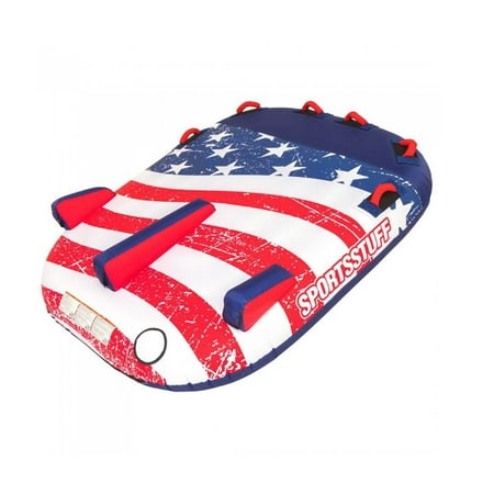 SportsStuff Stars & Stripes 2 Rider Towable Inflatable Tube with Nylon Cover