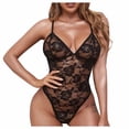 thumbnail image 1 of Gibobby Lenceria mujer sexy Lencería para mujer, enterizo de peluche con entrepierna a presión(Negro, M), 1 of 5