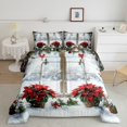 thumbnail image 2 of jejeloiu Retro Flower Floral Queen Comforter Set,Christmas Snowflake Bedding Sets,Red Green White Bedding Comforter Set,Luxury Bedroom Decor Reversible,3-Piece, 2 of 8