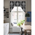 thumbnail image 4 of Horrible Skull Swag Valances for Windows, Small Curtains Drapes, Halloween Black Flowers Skeleton Kitchen Window Curtains Over Sink Rod Pocket Window Treatment Valance for Bedroom/Bathroom 56"x36", 4 of 5