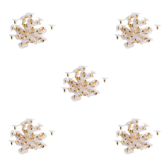 Guardurnaity 100 pares de respaldos de pendientes para tachuelas con almohadilla, tapones de goma, anillos de seguridad perforados, accesorios de Type2 NO2
