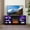 Black, variant on Black TV Console with Electric Fireplace, Glass Partition / Adjustable Height for Flexible Storage