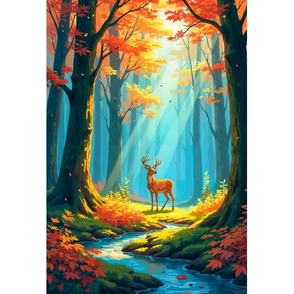 Puzzles for Adults 300 Pieces Beautiful Deer Landscape Wooden Jigsaw Puzzle Impossible Hard Difficult Challenging Game Artistic Wall Decor Accessories DIY Puzzles for Home Decoration