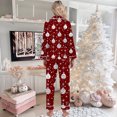 thumbnail image 5 of Sexy Satin Pajamas – Short Set Loungewear for Women Summer Women's Christmas Christmas Printed Button Pocket Long Sleeve Trousers Home Pajama Set, 5 of 5