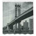 thumbnail image 3 of Ambesonne Vintage Shower Curtain, Bridge in New York City, 69"Wx70"L, Grey, 3 of 5