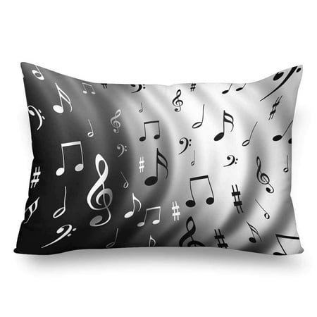 Gckg Funny Black And White Music Notes Pillow Cases Pillowcase