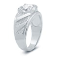 thumbnail image 2 of Men's Thick Rhodium Plated Brilliant Cut White CZ Solitaire Ring - Size 11, 2 of 7