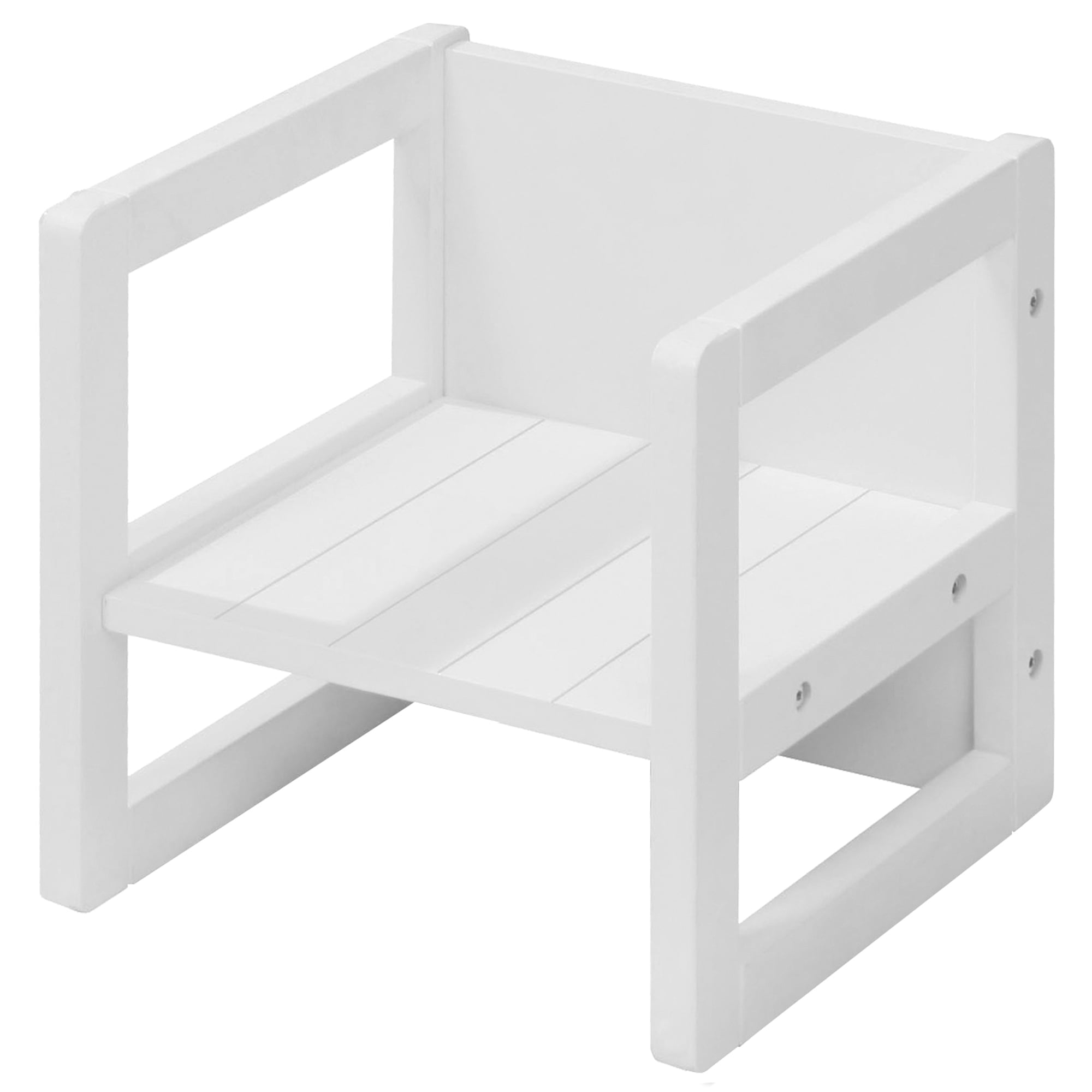 Roba: Country-Farmhouse Children's Chair in White Wood- Adjustable Seat Height, Converts Into a Table, Toddlers Ages 2+