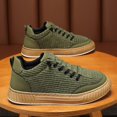 thumbnail image 5 of Zapatos vulcanizados ligeros para hombre, zapatillas gruesas de lujo, de marca de diseñador de moda, Color verde sólido, zapatos de tablero informales, 2024, 5 of 5