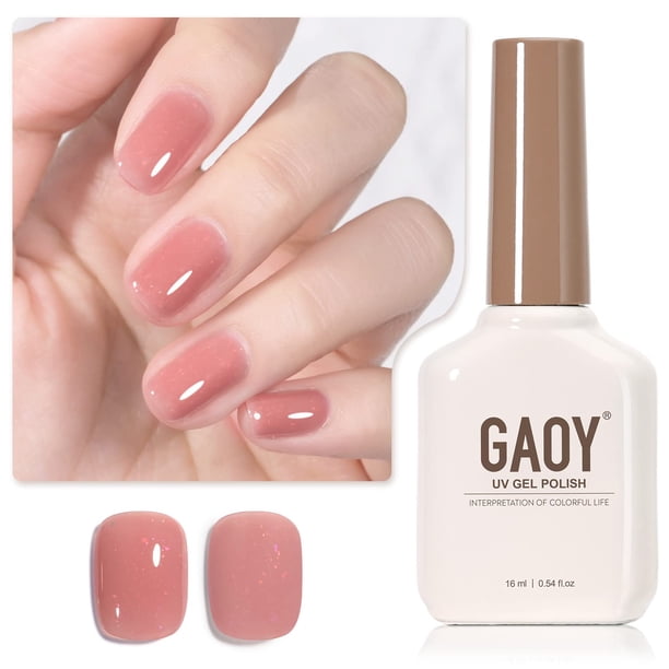 GAOY Esmalte de uñas de gel con purpurina, 0.6 fl oz, esmalte de gel rojo brillante, curado con luz UV para arte de uñas DIY en casa, 1147 rojo Navidad