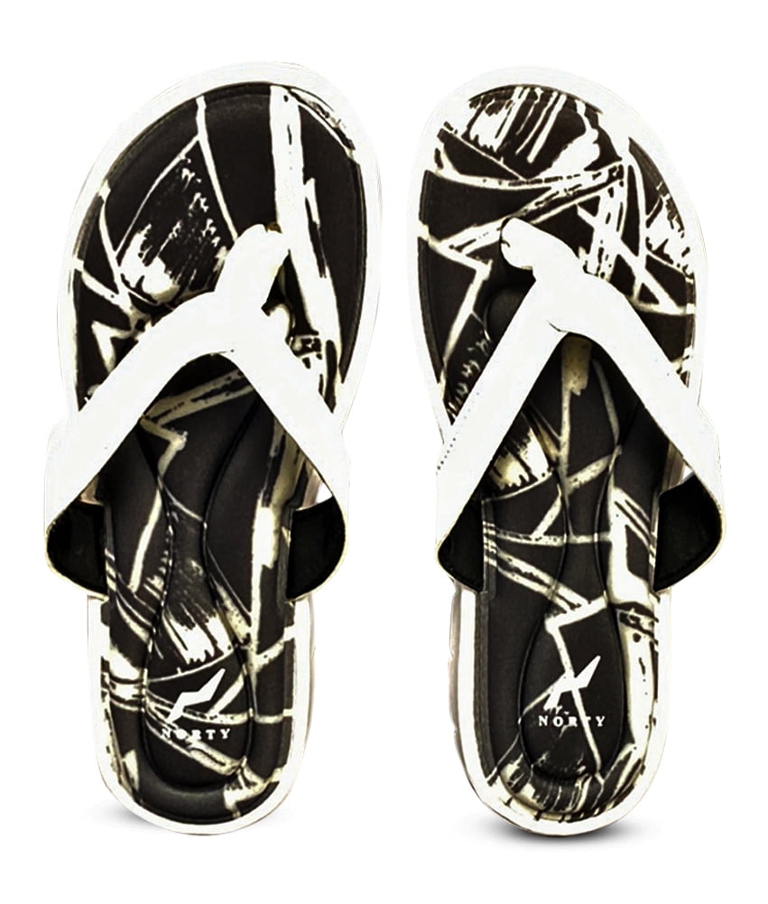 NORTY - Women's Memory Foam Footbed Sandals - Runs 1 Size Small  42236-9B(M)US White - Walmart.com