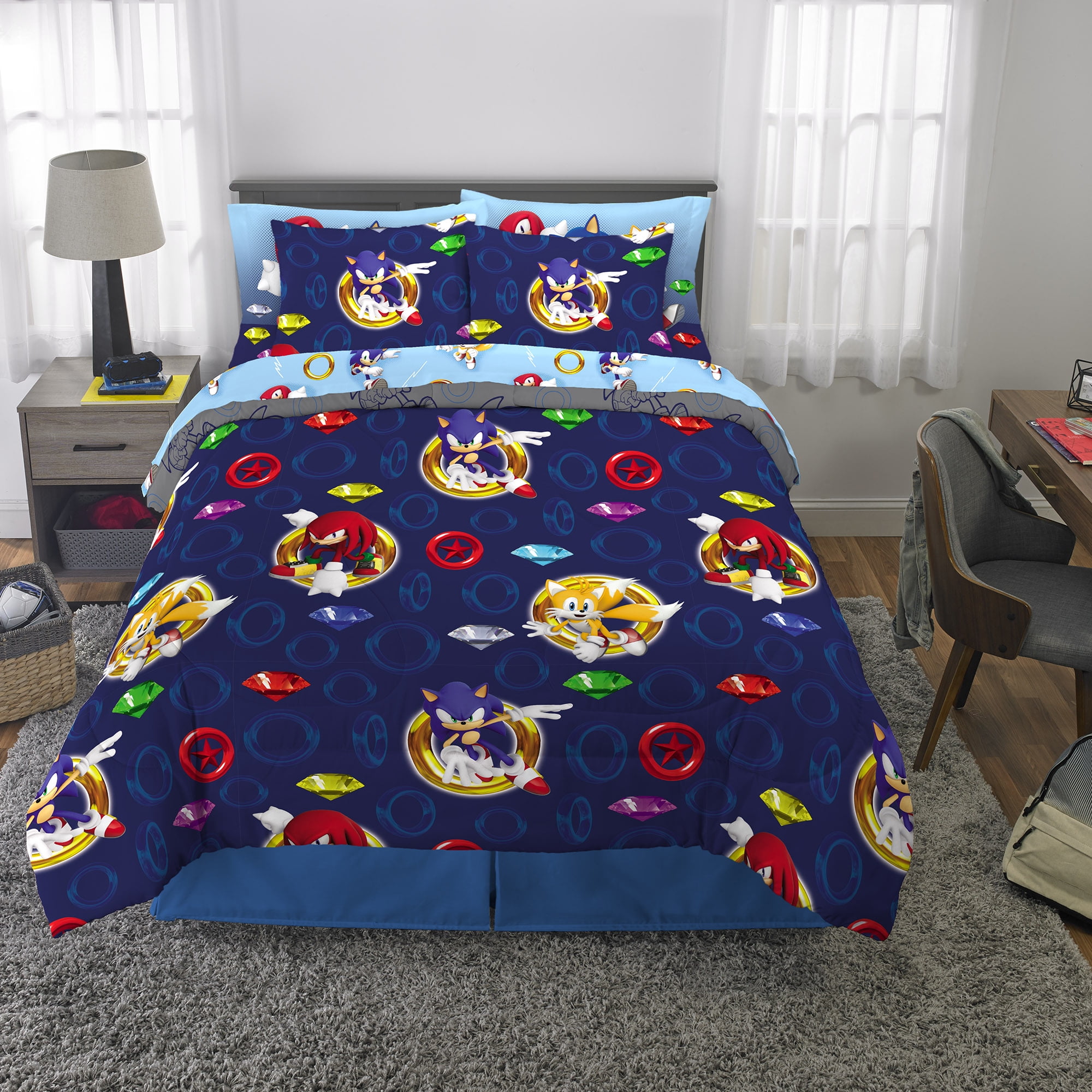 Sonic the Hedgehog Kids Full Bed in a Bag, Gaming Bedding, Comforter