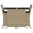thumbnail image 2 of vidaXL 3 Piece Bistro Set with Cushions Beige Poly Rattan, 2 of 5