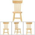 thumbnail image 3 of Miniature Furniture Model Wooden Dining Chair for 1:12 Doll House Accessory(Wood Color), 3 of 4