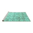 thumbnail image 2 of Ahgly Company Machine Washable Indoor Rectangle Abstract Turquoise Blue Contemporary Area Rugs, 2' x 4', 2 of 4