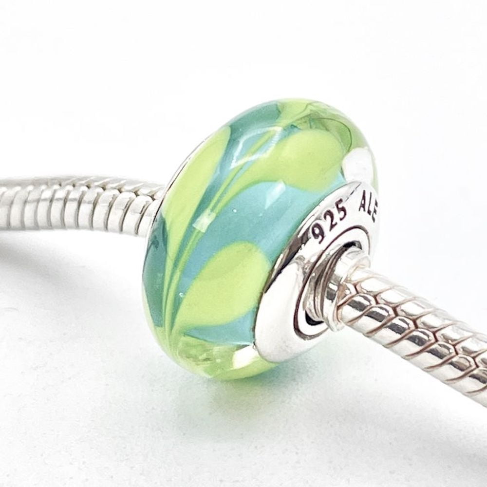 Green murano pandora charm sale