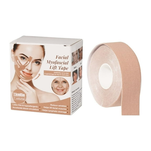 16.4ft Facial Myofascial Lift Tape,Neck Anti Wrinkle Patches,Face Toning Belts,Smoothes Wrinkles,Eye Lift Tape,Firming And Tightening Skin,for Forehead Neck Chin Tightening