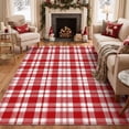thumbnail image 3 of KUETH 3'x5' Christmas Machine Washable Area Rug, Non-Slip Rugs for Bedside, Entryway and Small Living Space, Red, 3 of 8