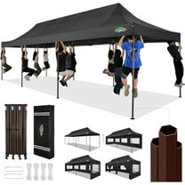 COBIZI Heavy Duty 10x30 Party Tent, Commercial 10x30 pop up Canopy for Parties Waterproof Gazebos with 8 Sidewalls, All Season Wind & Waterproof UPF50 ,Stable Thickened Frame