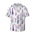 thumbnail image 3 of Goofa Lavender Flowers Printed Men's Casual Short-sleeved Shirt,Lightweight Breathable Button-down,Summer Casual men's top,Versatile Fashion shirt-4X-Large, 3 of 7